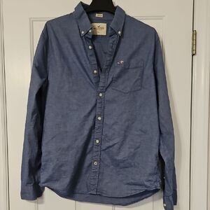Hollister Men's Denim Blue Casual Shirt